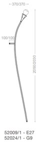 Luminária De Chão Jazz Haste De Apoio Para Parede 30X205X37Cm 1Xe27 -... (DR-M - Dourado Metálico)