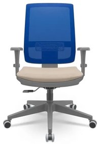 Cadeira Brizza Diretor Grafite Tela Azul Assento Poliester Fendi Base RelaxPlax Piramidal - 66344 Sun House