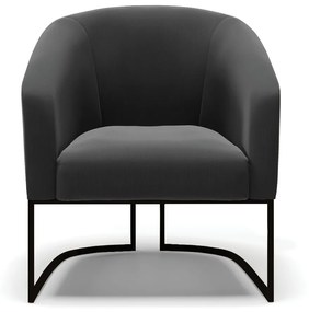 Poltrona Decorativa Industrial Preto Kit 2 Stella Suede Preto D03 - D'Rossi