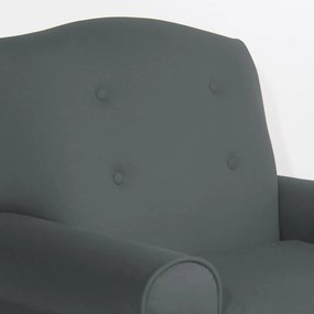 Poltrona da Vovó Lucy Decorativa Luxo Suede Cinza