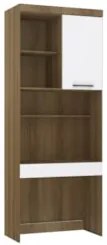 Escrivaninha Bancada Estudo Modulada 90cm Delphi Avelã/Branco L01 - Mp