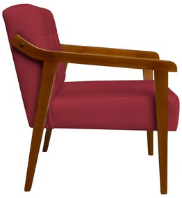 Poltrona Decorativa Vênus Veludo Vermelho