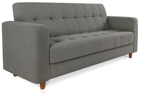 Sofá 03 Lugares Arezzo Suede Pés Chanfrado Castanho D01 - D'Rossi - Grafite