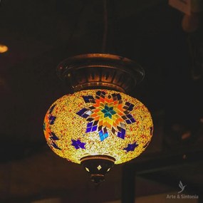 Luminária Turca Mosaico Sol G