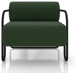 Poltrona Sala de Estar Industrial Preto Ameli Veludo K01 - D'Rossi - Verde Musgo