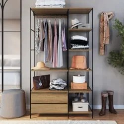 Guarda Roupa Closet Industrial 100cm 2 Gavetas Seven Mel Z54 - Mpozena