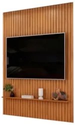 Painel TV 65 Pol 183cm Suspenso Ripado Noah D04 Freijó - Mpozenato