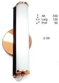 Arandela Fence Fechada Vidro Tubo Longo 12X9X28Cm 2Xg9 - Old Artisan A... (HONEY)