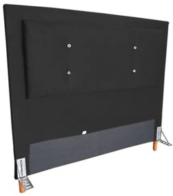 Cabeceira Cama Box Casal 140cm Caribe Suede Preto - Sheep Estofados - Preto