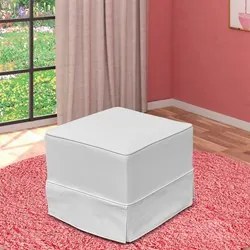 Poltrona de Amamentação Balanço e Puff Alicia Sintético Branco - Phoen