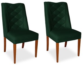 Kit 2 Cadeiras de Jantar Micheli Suede Verde Bandeira