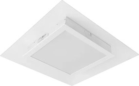 Plafon Led Embutir Quadrado Branco 25W Lisboa - LED BRANCO QUENTE (3000K)