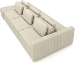 Sofá Ilha e Puff Sala Living 335cm Siesta M22 Linho Areia    - Mpozena