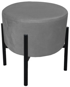 Kit 2 Puffs Iron Suede Base Preto Palito - Grafite