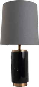 Abajur Marmore Metal Marmoris - PRETO / BRONZE