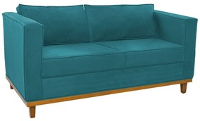 Sofá 2 Lugares Europa Suede Azul Turquesa ADJ Decor