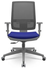 Cadeira Brizza Diretor Grafite Tela Preta Assento Aero Azul Base RelaxPlax Piramidal - 66285 Sun House