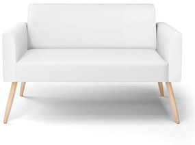 Sofá Namoradeira Pés Palito Natural Marisa Corino Branco D03 - D'Rossi