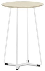 Mesa Lateral Pix Tampo em MDF cor Carvalho Claro Base em Aco Tubular Branco 40 cm (ALT) - 55377 Sun House