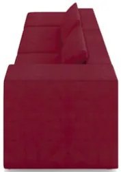 Sofá 5 Lugares 343cm Com Puff Esquerdo Fay Veludo Bordo Z55 - Mpozenat