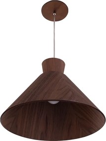 Pendente Conico Madeira Nogueira