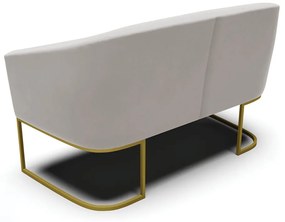 Sofá 2 Lugares Namoradeira Industrial Dourado Stella Veludo D03 - D'Rossi - Cinza