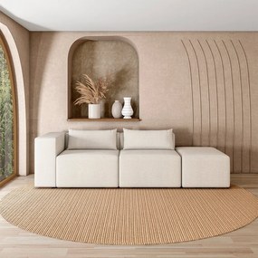 Sofá Versátil Sala de Estar Atlanta 338cm Modulado Linho Off White G52 - Gran Belo