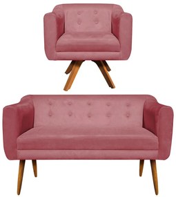 KIT 01 NAMORADEIRA E 01 POLTRONA GIRATOR - Rose