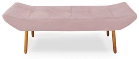 Puff Banqueta 140cm Maya Pés Palito Suede Rosa Bebê - Sheep Estofados - Rosa