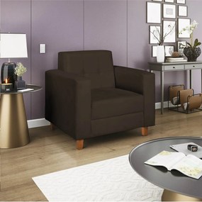 Poltrona Decorativa Denver Corano Marrom - ADJ Decor