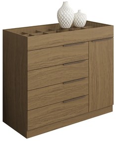 Cômoda Quarto Porta Jóias com Tampo Vidro 111cm Stefanie Atacama A09 - D'Rossi