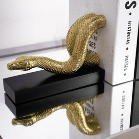 Aparador de Livros Serpente Em Poliresina Dourado - D'Rossi