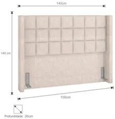 Cabeceira Cama Box Casal 140cm Pisa Z37 Linho Cru - Mpozenato
