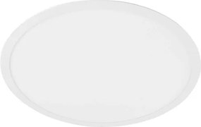 Plafon Led De Embutir Redondo Aluminio Branco 48W Panel - LED BRANCO QUENTE (3000K)