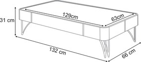 Mesa de Centro Cadenza Decorativa Pés de Aço MDP/MDF Off White/Champagne G26 - HB Móveis