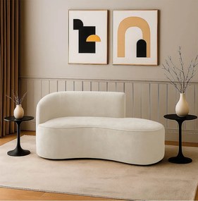 Sofá 2 Lugares Orgânico 140 cm Morgan Veludo/Cotelê - Bege