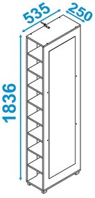 Sapateira com Espelho Mais de 4 Prateleiras BST 14 - Branco