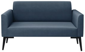 Sofá Namoradeira Pés Villach Marisa Suede D03 - D'Rossi - Azul Marinho