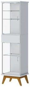 Cristaleira Crono Branco Acetinado Porta Vidro 183cm - 79093 Sun House