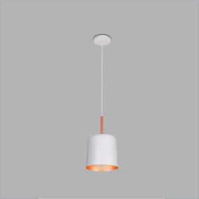 Pendente Mobile Ø20X22Cm 1Xe27 S/ Difusor C/ Haste De 15Cm | Usina 163... (OL-F - Verde Oliva Fosco / BR-F - Branco Fosco)