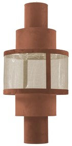 Luminária Cuore G Tela + Tecido - Dourado Soleil - Tecido Veludo Terracota