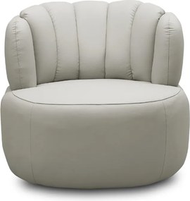 Poltrona Decorativa Mariele Sala de Estar Base Giratória em Aço Couro Off White G88 - Gran Belo