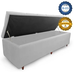 Calçadeira Baú Casal King 195cm Veneza Corano Branco - Sheep Estofados - Branco