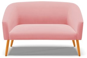 Namoradeira 02 Lugares Stella Suede Pés Palito Castanho - D'Rossi - Rose