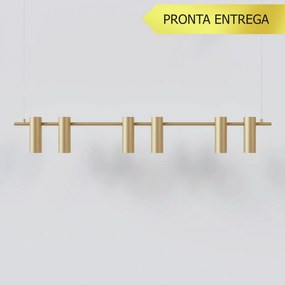 Pendente Tube Transpass Em Par 5,7X16,7X120Cm Alumínio 06Xmr16 - Qimpo... (CHAMPANHE)