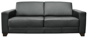 Sofá 2 Lugares Estocolmo 155cm Couro Negro G03 - Gran Belo