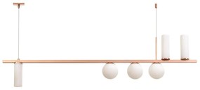 Pendente Durness Vidro Misto Assimetrico 120X10X33Cm Com Globos Ø10Cm... (PRETO)