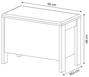 Puff Baú para Sala de Estar AZ1013 MDP Branco/Nogal G69 - Gran Belo