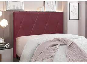 Cabeceira Cama Box King 195 cm Aquilla Veludo S04 - D'Rossi - Vinho