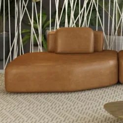 Sofá Chaise Modular 135cm Sala de Estar Moby Sintético Caramelo Z08 -